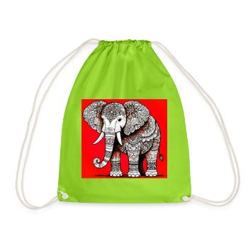 Elefant - Turnbeutel - Neongrün - Vorne