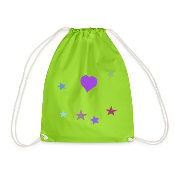 Heart and Starlet Teen Girl Vintage - Drawstring Bag - neon green - Front