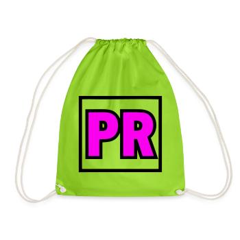 PR Initialen Rahmen Logo - Turnbeutel - Neongrün - Vorne