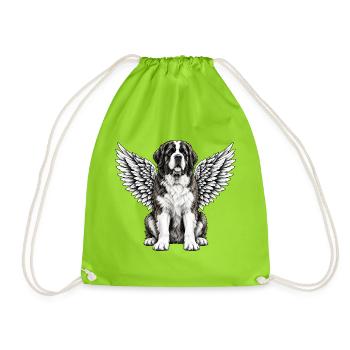 Berner Sennenhund Engel Abschied Flügel - Turnbeutel - Neongrün - Vorne