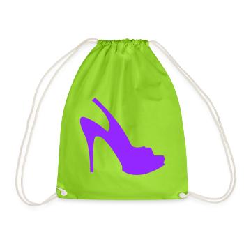 Violette Stiletto Silhouette - Turnbeutel - Neongrün - Vorne