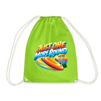 Noch Eine Runde Disc Golf Motiv - Turnbeutel - Neongrün - Vorne