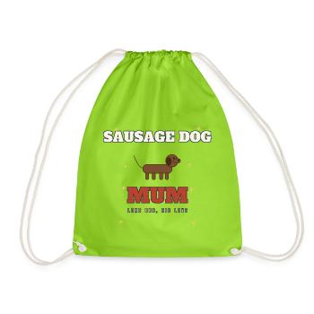 Wursthund-Mama lange Liebe - Turnbeutel - Neongrün - Vorne