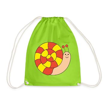 Snail for children Vineyard snail - Drawstring Bag - neon green - Front