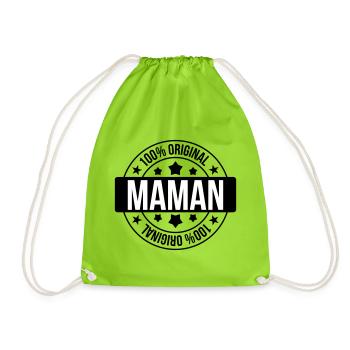 Maman d'Amour - Fête des Mères - Sac de sport léger - vert néon - Devant
