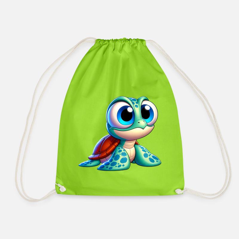 Schildkröte - Turnbeutel - Neongrün