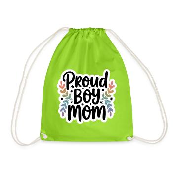 Proud mom - Drawstring Bag - neon green - Front