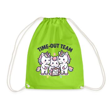 Unicorn Handball Team, Time Out, Kids - Drawstring Bag - neon green - Front