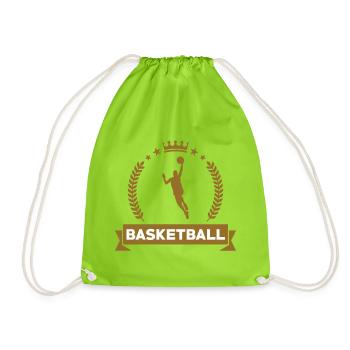 Basketball / Basketball / Basktet-Ball / Sports - Drawstring Bag - neon green - Front