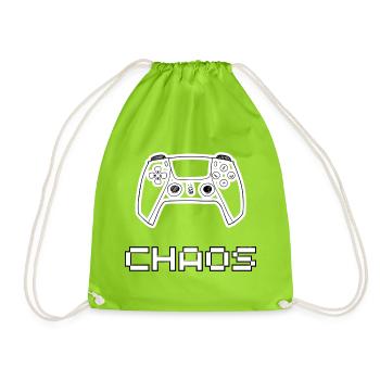 Controlled Chaos – Conception de manette de jeu Chaos - Sac de sport léger - vert néon - Devant