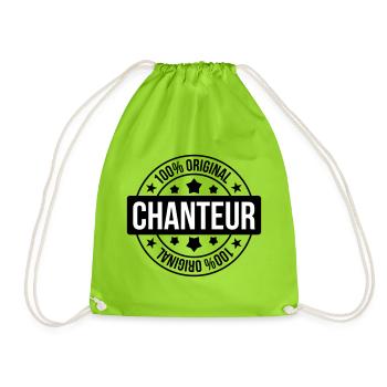 Singer – music, stage, passion, voice, performance - Drawstring Bag - neon green - Front