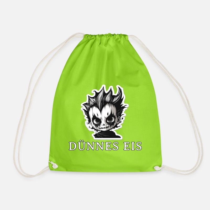 Dünnes Eis , Schlecht gelaunt - Drawstring Bag - neon green