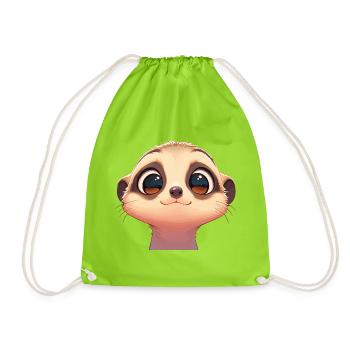Meerkat Erdmännchen - Turnbeutel - Neongrün - Vorne