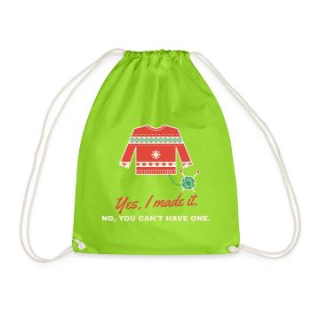 Ja, ich habe es zum Weihnachtspullover gemacht - Turnbeutel - Neongrün - Vorne