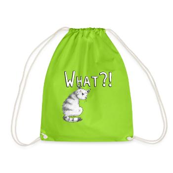 Annoyed cat I cat motif with saying I - Drawstring Bag - neon green - Front