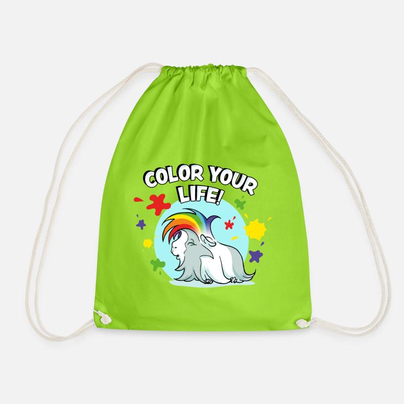 Colour your life - Drawstring Bag - neon green