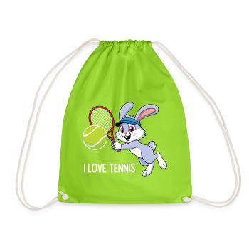 Ich liebe Tennis - Turnbeutel - Neongrün - Vorne