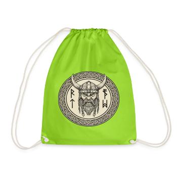 Légende viking viking marin Odin Raven Fighter - Sac de sport léger - vert néon - Devant
