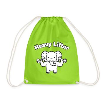 Heavy Lifter Elefant - Turnbeutel - Neongrün - Vorne