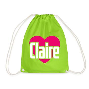 J’aime Claire Coeur Rose J’aime Claire - Sac de sport léger - vert néon - Devant