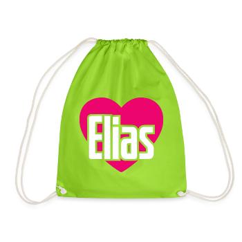 J’aime Elias Pink Heart J’aime Elias - Sac de sport léger - vert néon - Devant