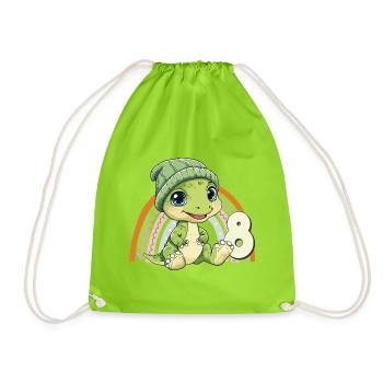 8e anniversaire Dinosaure Arc-en-ciel mignon mignon - Sac de sport léger - vert néon - Devant