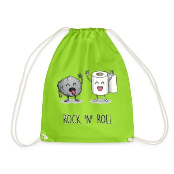 Lustiges Rock 'n' Roll Cartoon Design - Turnbeutel - Neongrün - Vorne