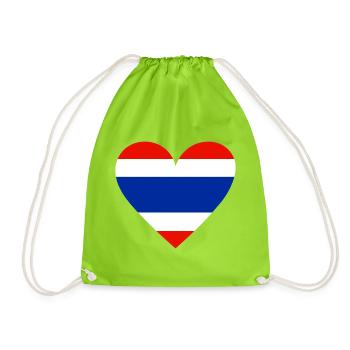 Thailand Heart - Drawstring Bag - neon green - Front
