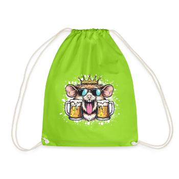 Bière de hamster drôle - Sac de sport léger - vert néon - Devant