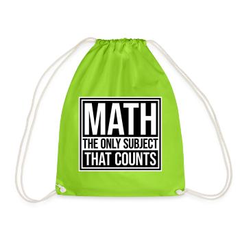 Math The Only Subject That Counts Nerd Mathe Logo - Drawstring Bag - neon green - Front