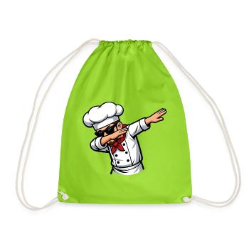 Dabbing Cook - Drawstring Bag - neon green - Front