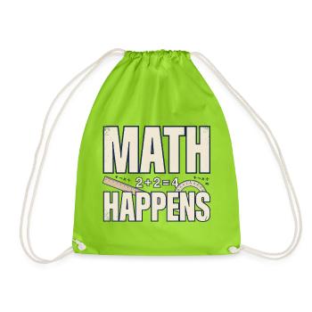 Mathematik-Humor – Mathematik passiert - Turnbeutel - Neongrün - Vorne