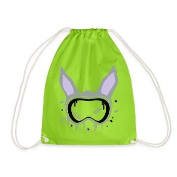 Ski Bunny - Drawstring Bag - neon green - Front