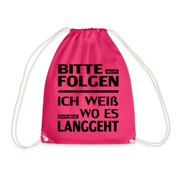 S'il vous plaît ne suivez pas | libre choix de la couleur dans la conception - Sac de sport léger - fuchsia - Devant