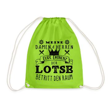 Lotse Yacht Wasser Schiff Segelboot Geschenk See - Turnbeutel - Neongrün - Vorne