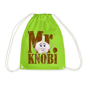 Knoblauch Mr. Knobi kochen stinken Koch - Turnbeutel - Neongrün - Vorne