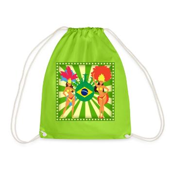 T-shirt Samba - Brésil-Brésil- Brésil - Sac de sport léger - vert néon - Devant