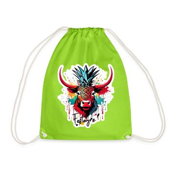 Festayre! Féria de Bézier, Dax, Nîmes, Bayonne... - Drawstring Bag - neon green - Front