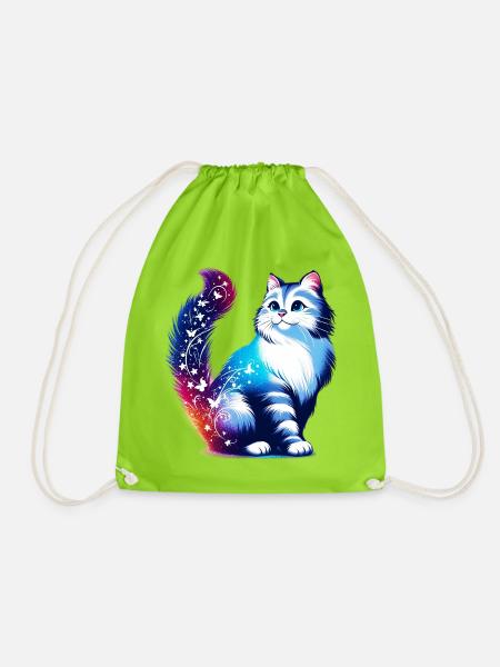 Katze - Turnbeutel - Neongrün