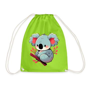 Koala - Drawstring Bag - neon green - Front