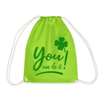 Vous pouvez le faire - Encouragement - Porte-bonheur - Sac de sport léger - vert néon - Devant