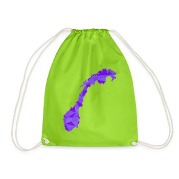 Norvège - Norvège - Norvège - Drapeau - Scandinavie - Sac de sport léger - vert néon - Devant