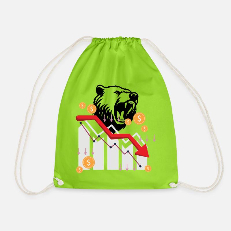 Bear market - Drawstring Bag - neon green