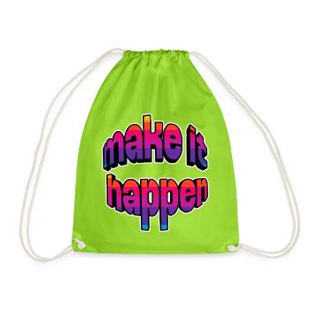 Make It Happen Gradient - Turnbeutel - Neongrün - Vorne