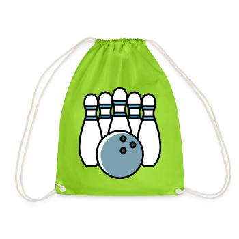 Kegeln Kegel Icon - Turnbeutel - Neongrün - Vorne