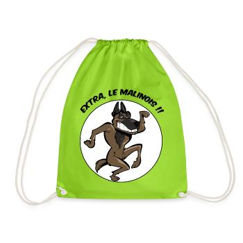 Extra, le malinois ! - Sac de sport léger - vert néon - Devant