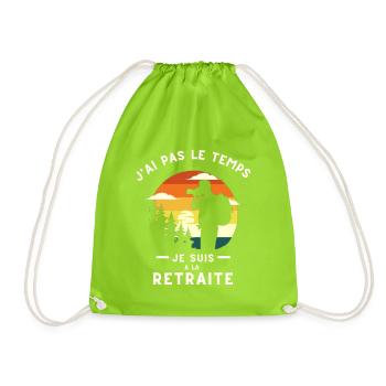 J'AI PAS LE TEMPS JE SUIS A LA RETRAITE PHOTO - Sac de sport léger - vert néon - Devant