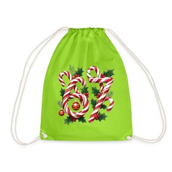 Candy 67 Christmas Design - Drawstring Bag - neon green - Front