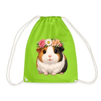 Meerschweinchen - Turnbeutel - Neongrün - Vorne