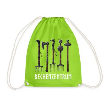Leiter vom Rechenzentrum Gartenoutfit Gartenarbeit - Turnbeutel - Neongrün - Vorne